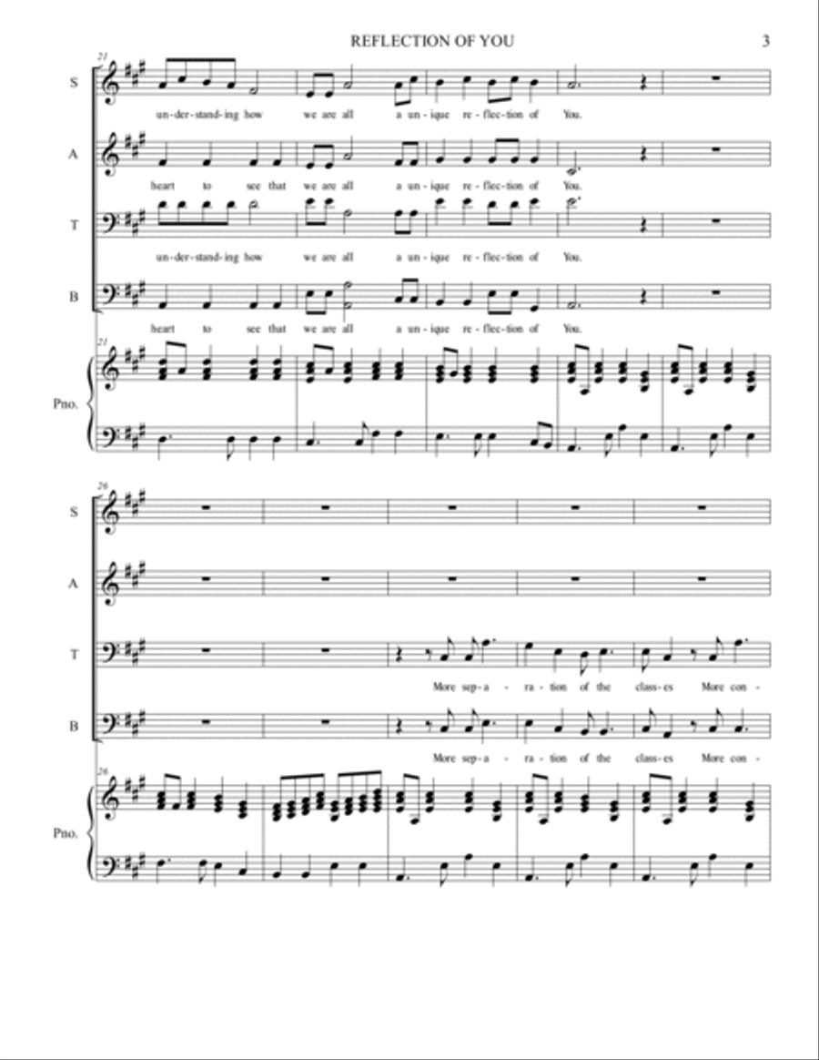 Reflection of You 4-Part scores gallery preview page 3