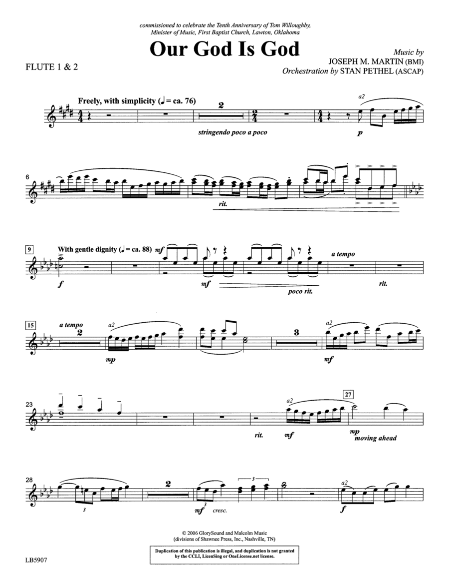 Our God Is God - 1st & 2nd Flute Choir scores gallery preview page 1