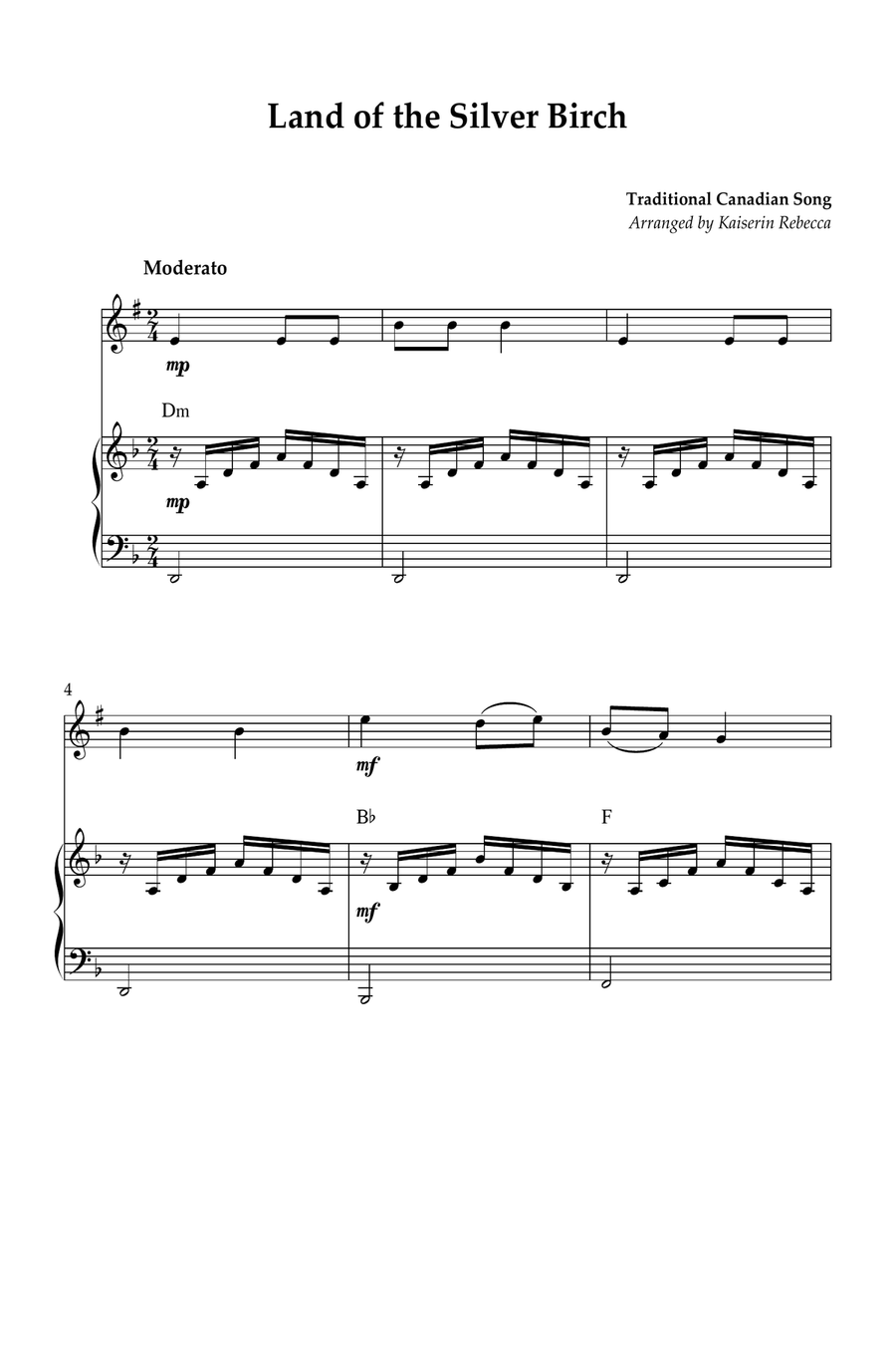 Land of the Silver Birch B-Flat Clarinet scores gallery preview page 1