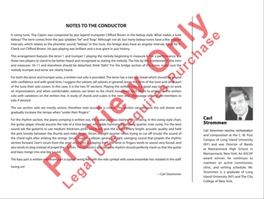 Tiny Capers Tiny Capers Jazz Ensemble scores gallery preview page 3