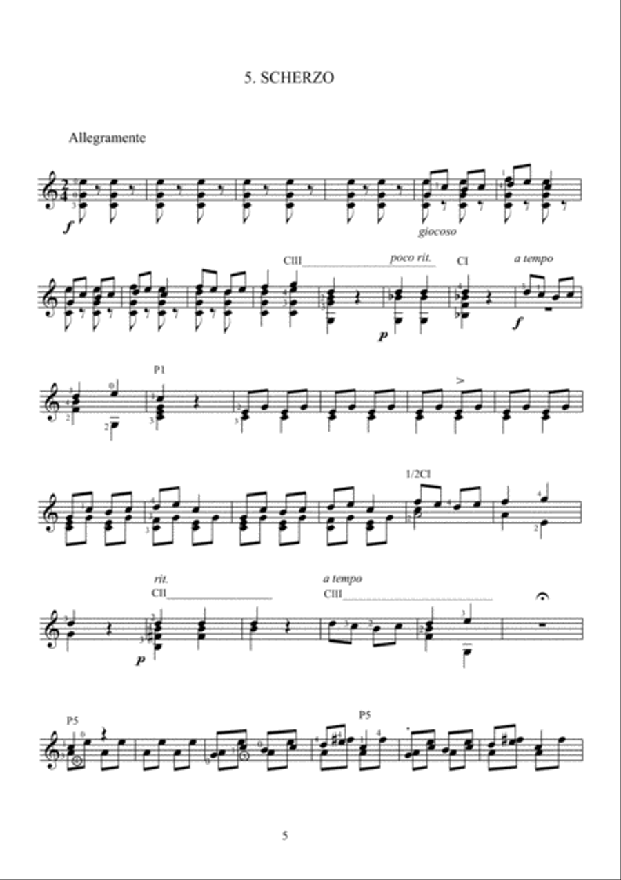 Hungarian and Slovak Folk Songs and Dances Classical Guitar scores gallery preview page 5