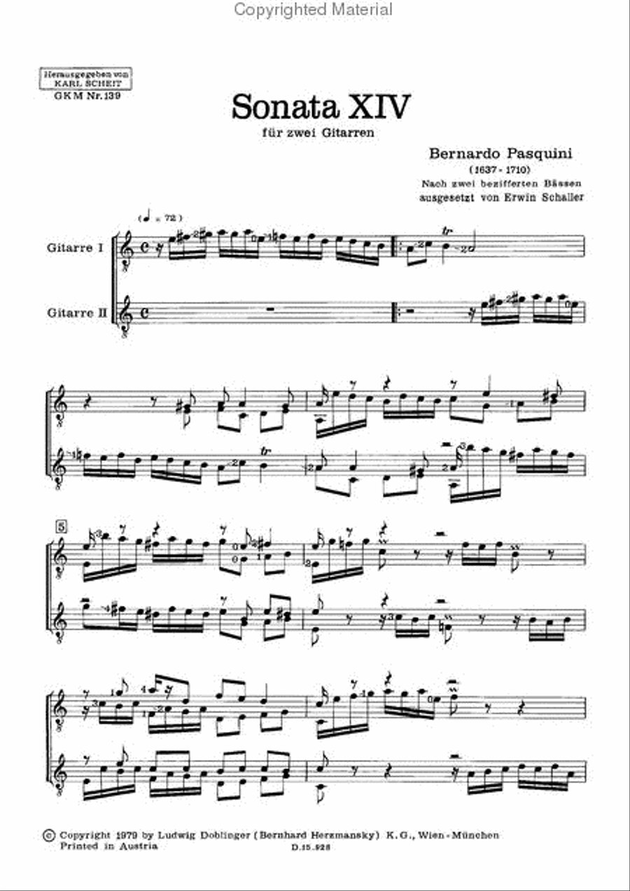 Sonata XIV a-moll Performance Score scores gallery preview page 2