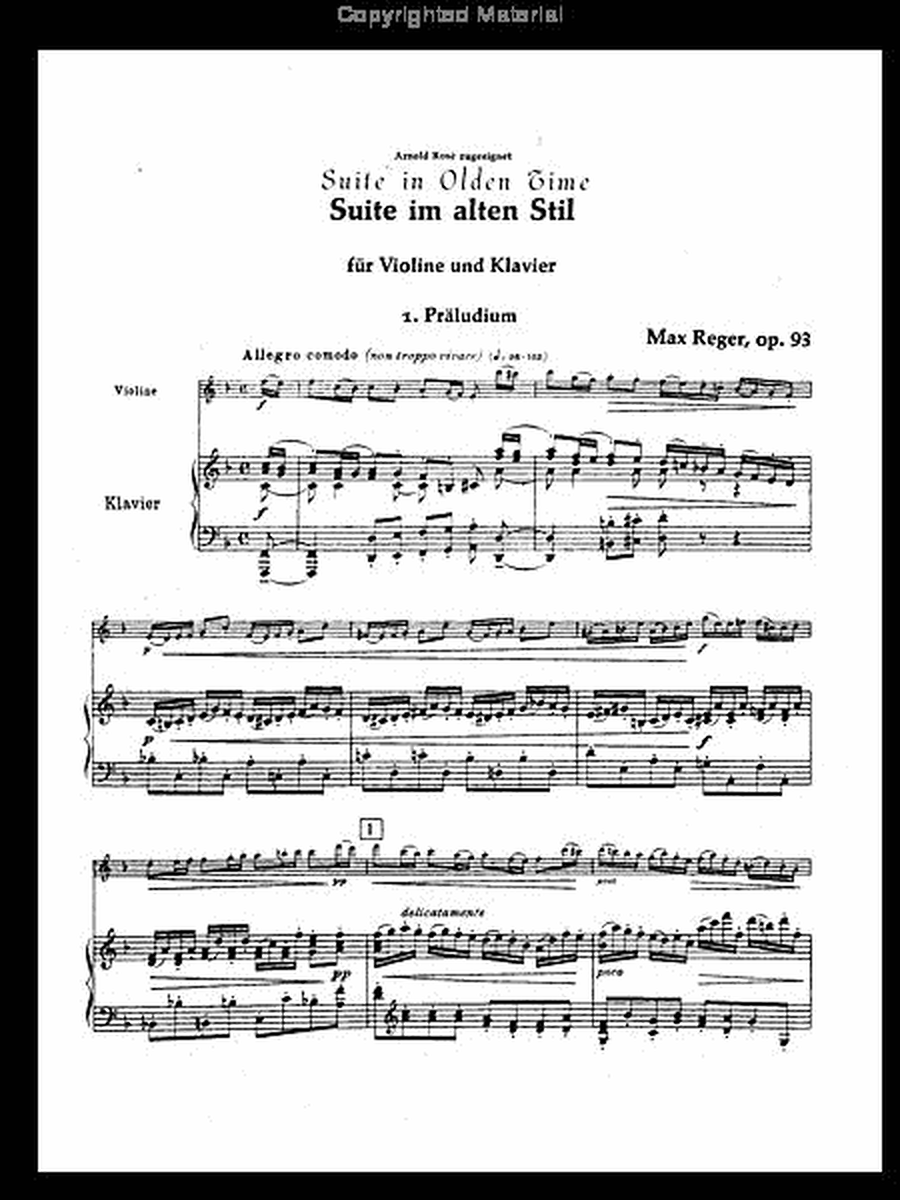 Suite in Olden Time, Op. 93