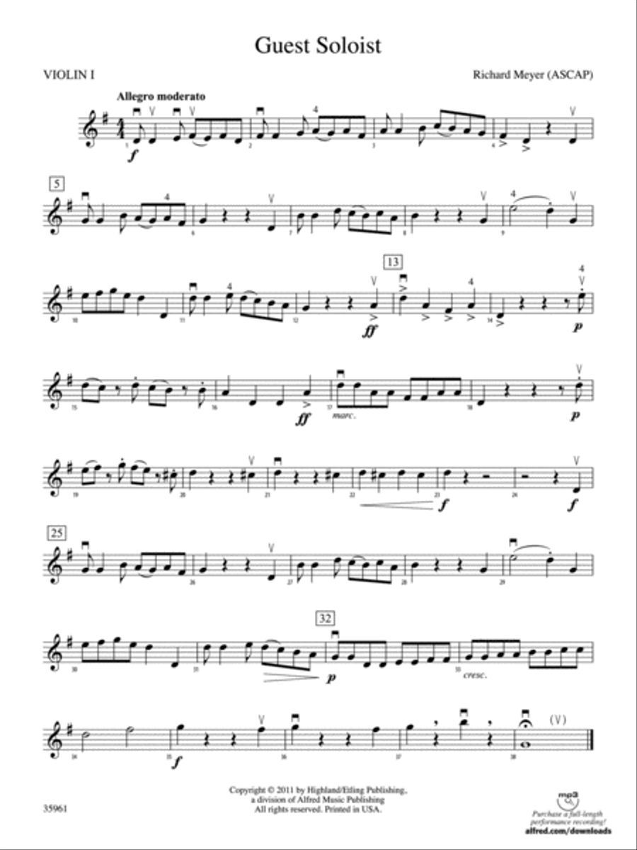 Guest Soloist: 1st Violin String Orchestra scores gallery preview page 1