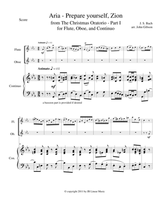 Bach - Aria from The Christmas Oratorio for flute and oboe duet