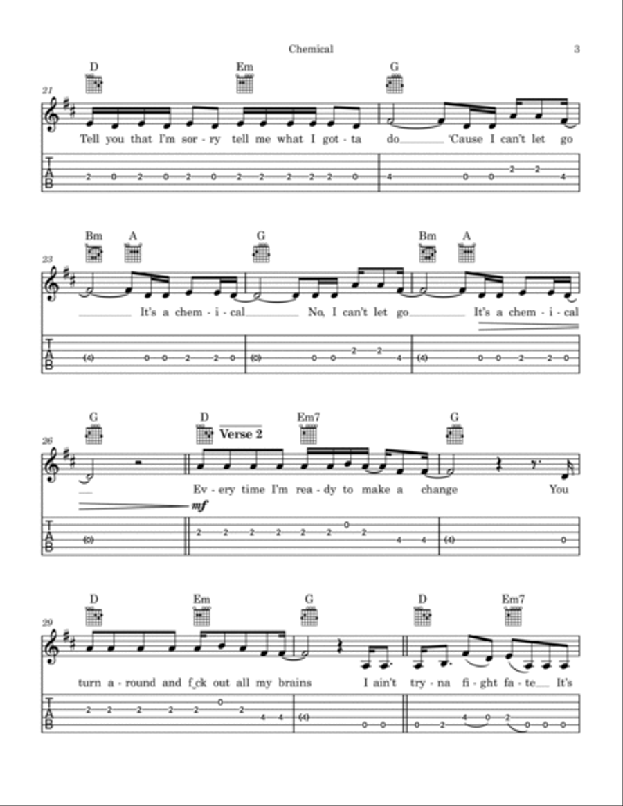 Chemical Electric Guitar scores gallery preview page 3