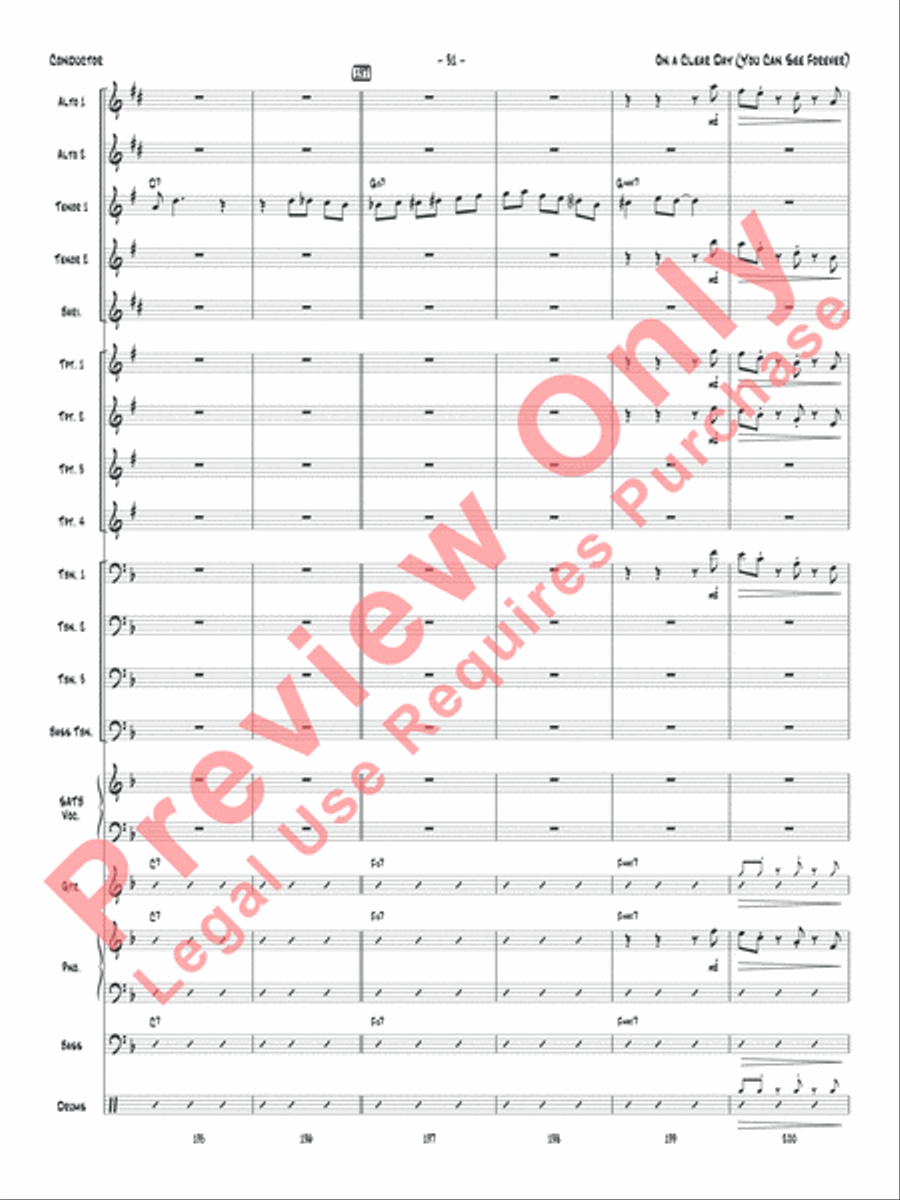 On a Clear Day (You Can See Forever) Jazz Ensemble scores gallery preview page 34