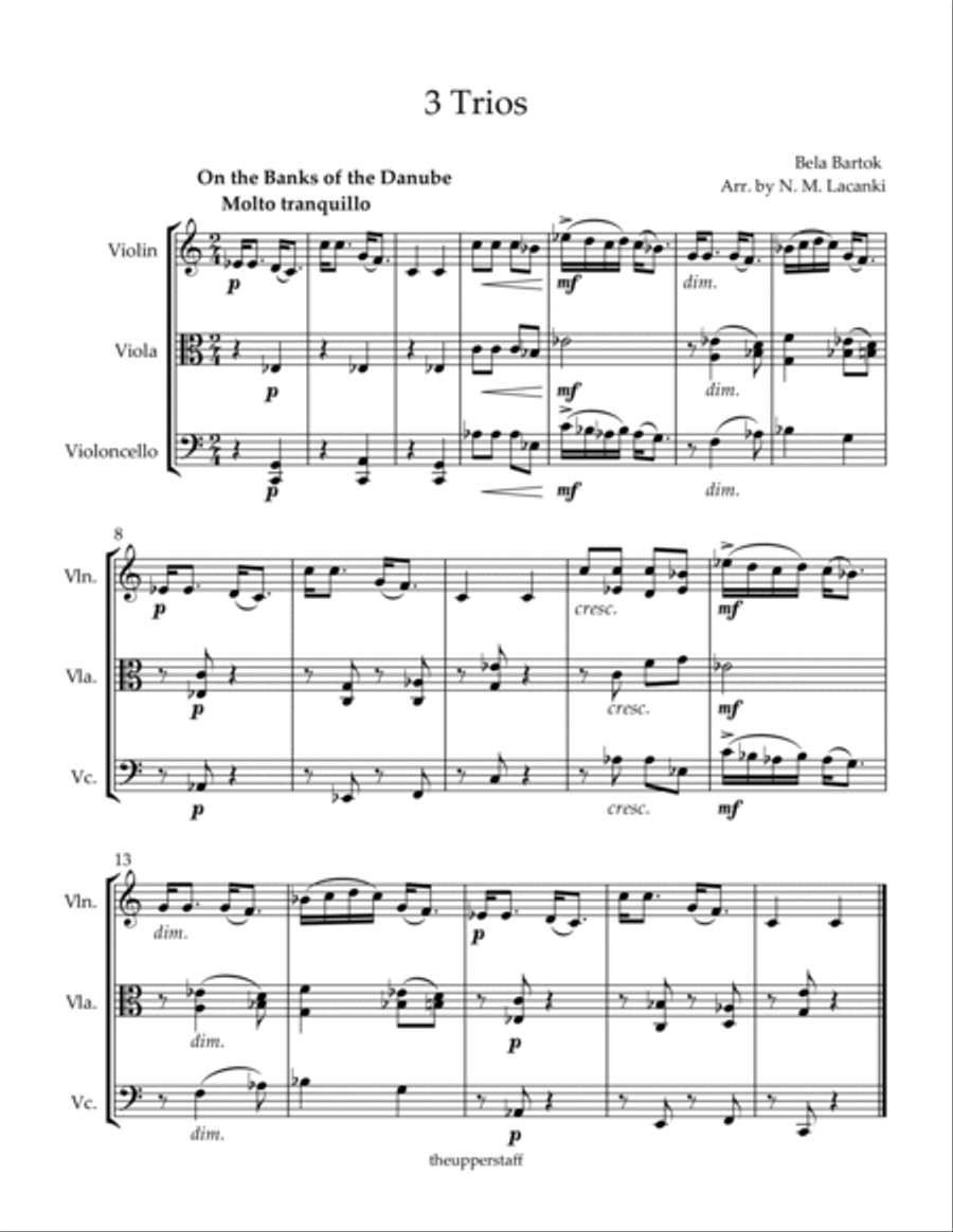 On the Banks of the Danube, The Highwayman and Arioso Lamentoso String Trio scores gallery preview page 2