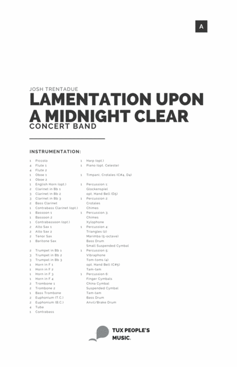 Lamentation upon a midnight clear
