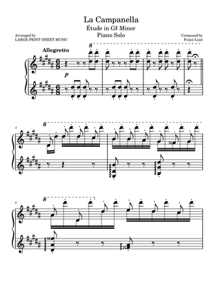 La Campanella • LARGE PRINT • Original Piano Solo