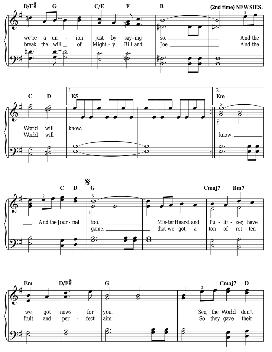 The World Will Know Easy Piano scores gallery preview page 2