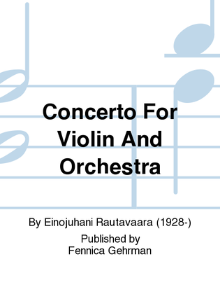 Book cover for Concerto For Violin And Orchestra