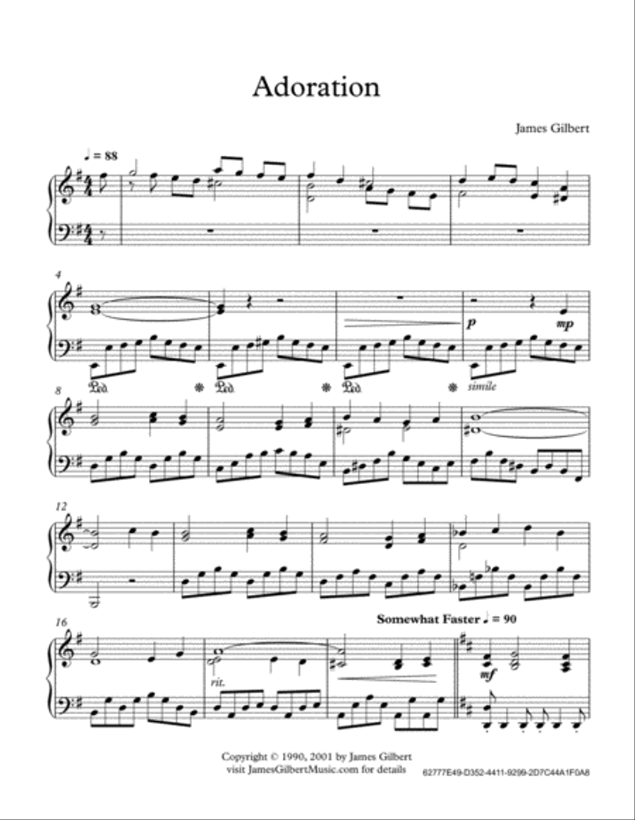 Adoration Piano Solo scores gallery preview page 2