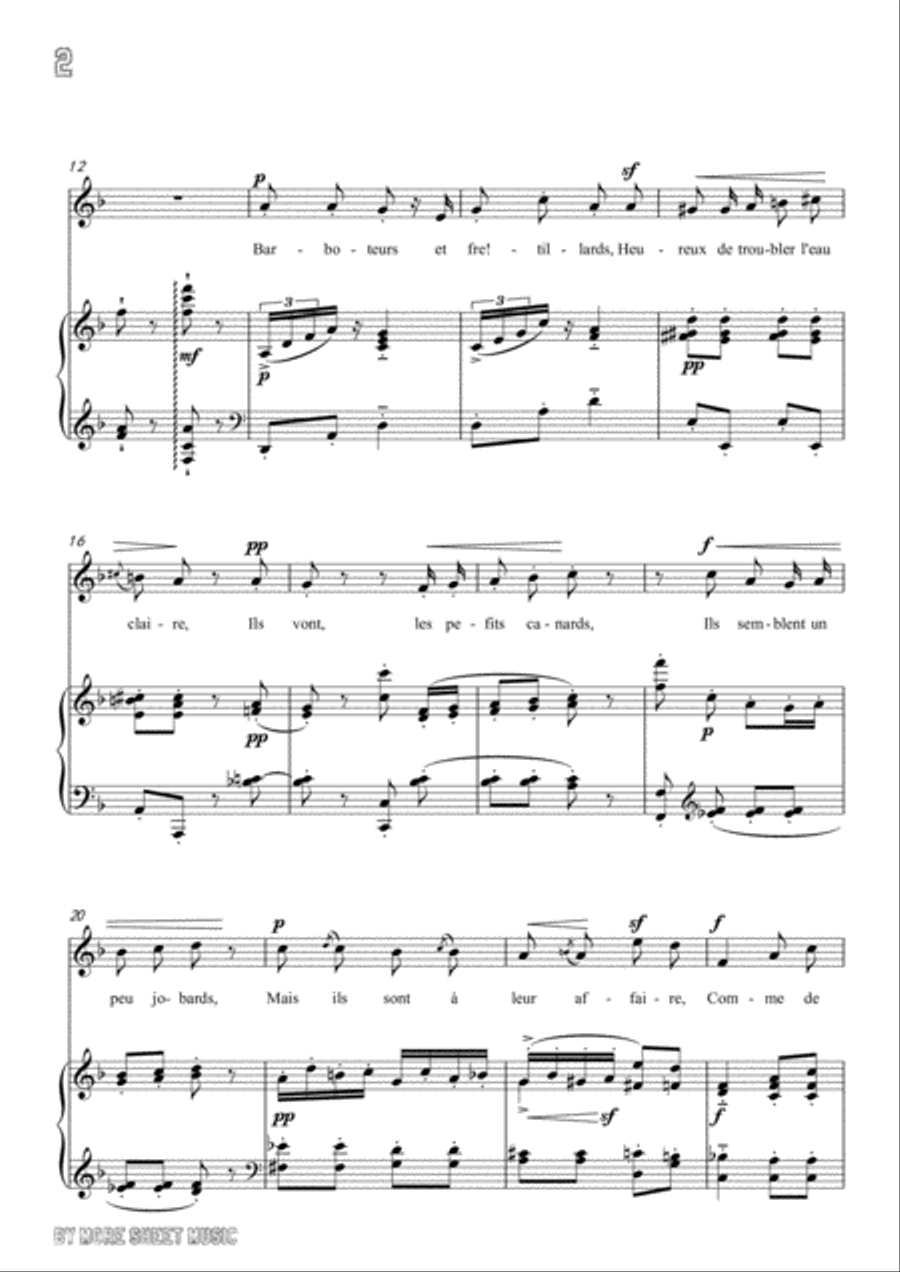 Chabrier-Villanelle des petits canards in F Major,for voice and piano Voice Solo scores gallery preview page 4