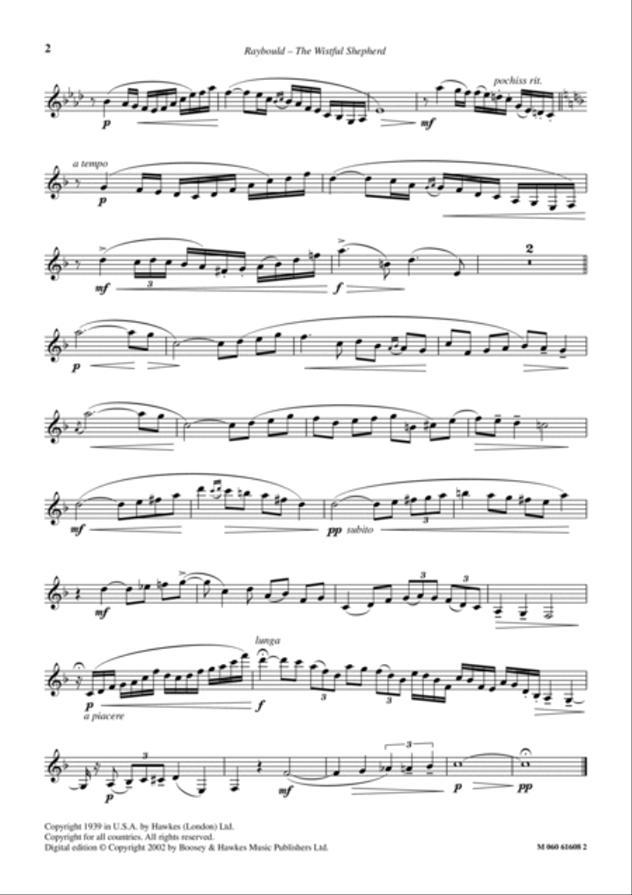 The Wistful Shepherd (A Reverie) School and Community scores gallery preview page 2