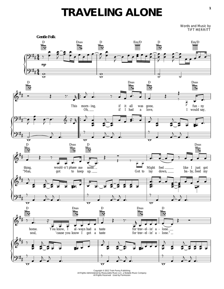Traveling Alone Traveling Alone Acoustic Guitar scores gallery preview page 1
