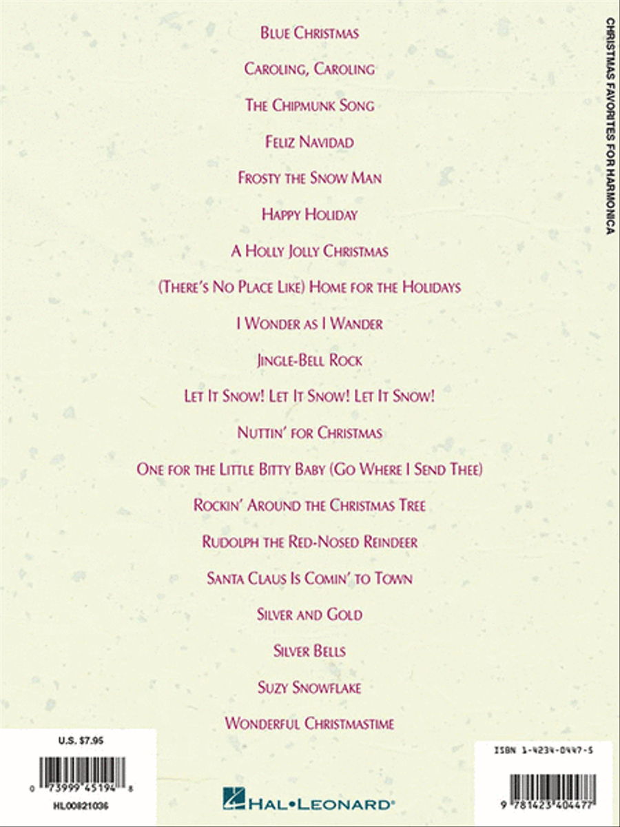 Christmas Favorites for Harmonica Guitar Tablature scores gallery preview page 6