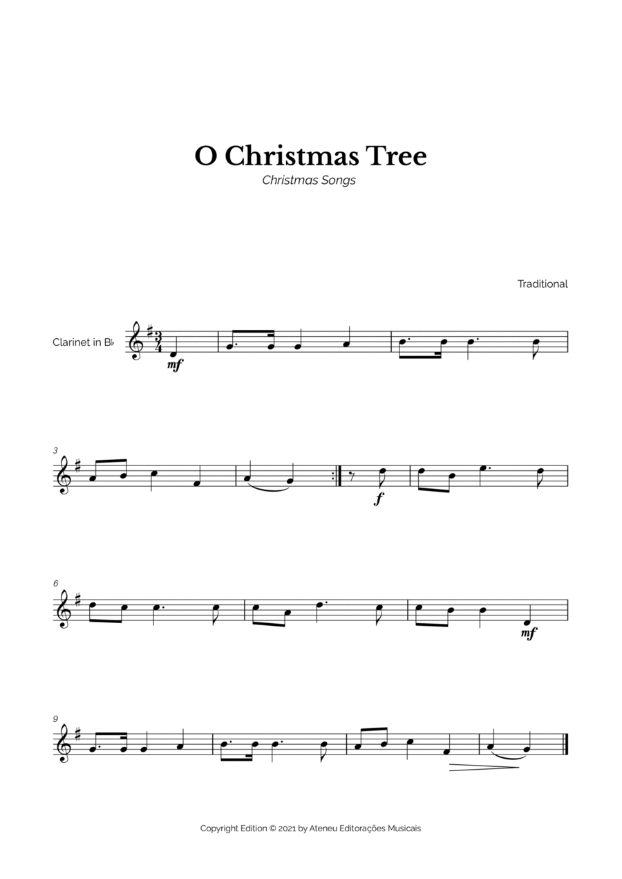 O Christmas Tree for Easy Clarinet Solo image number null