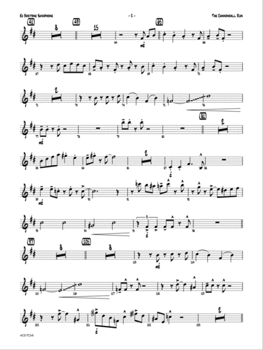 The Cannonball Run: E-flat Baritone Saxophone Jazz Ensemble scores gallery preview page 2