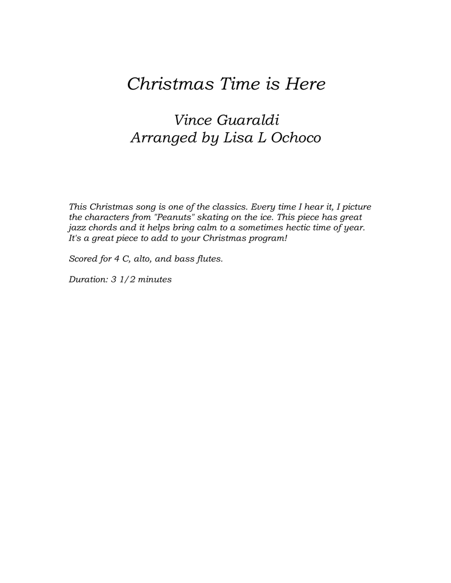 Christmas Time Is Here Flute Choir scores gallery preview page 4
