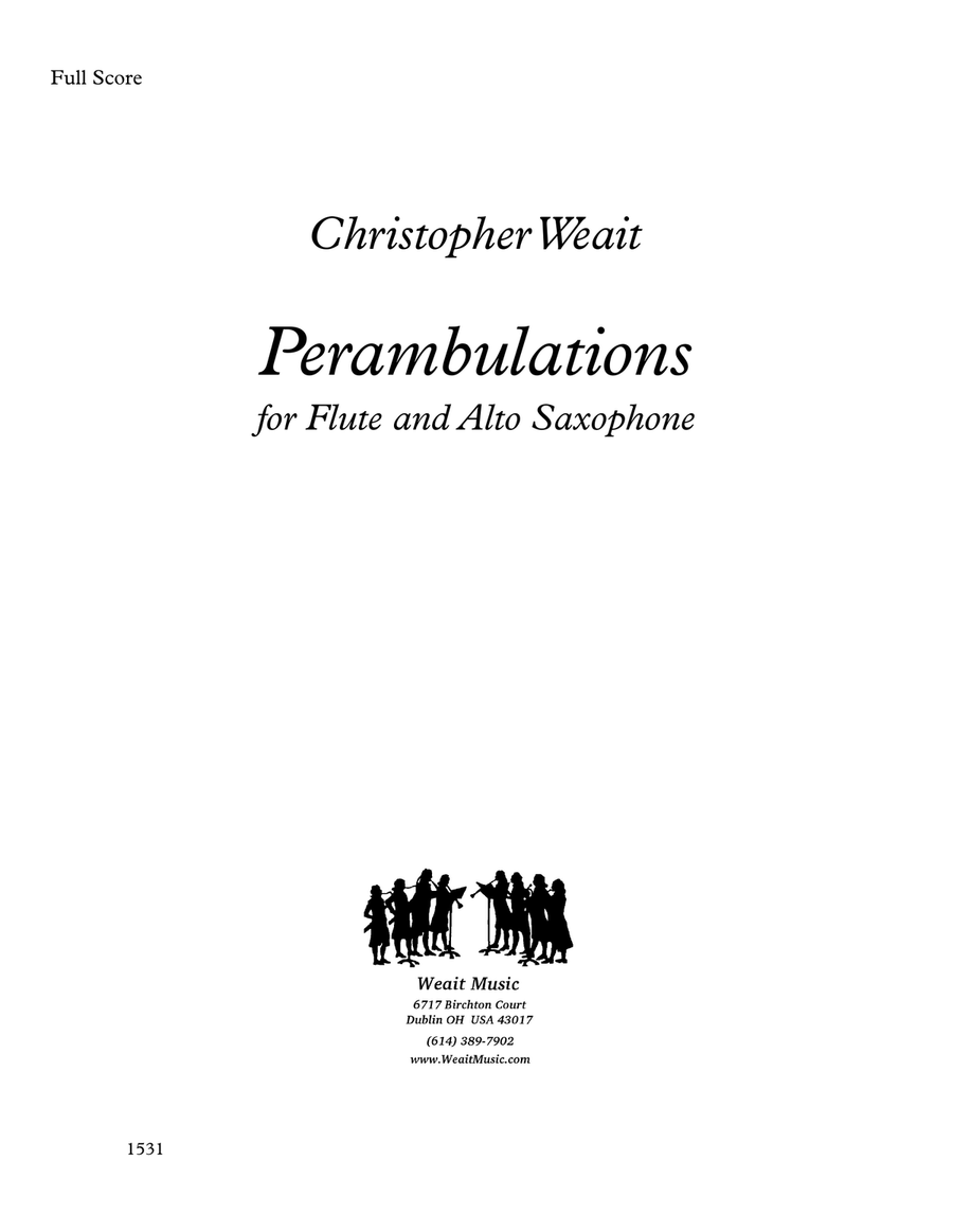 Perambulations for flute & alto saxophone (3’10) Woodwind Duet scores gallery preview page 1