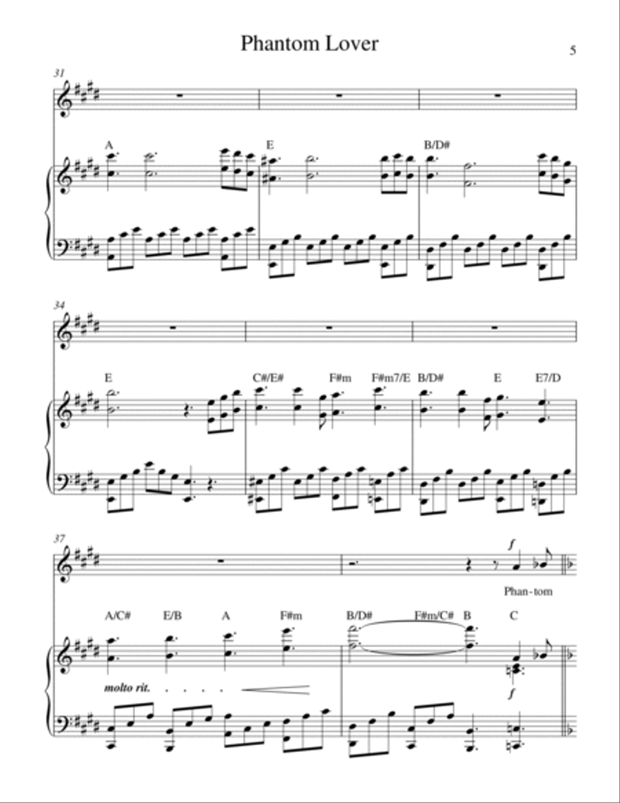 Phantom Lover Voice Solo scores gallery preview page 6