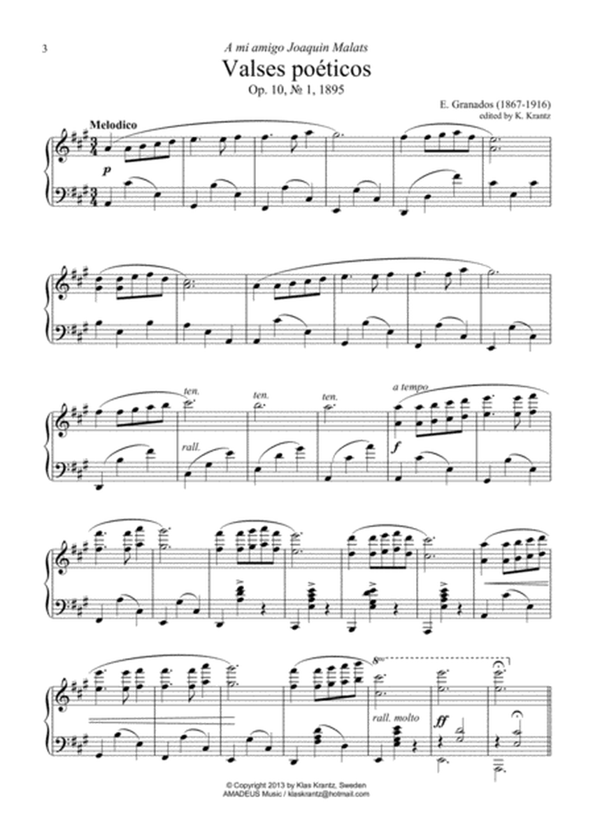 Valses poeticos Op. 10, No. 1 for piano solo image number null