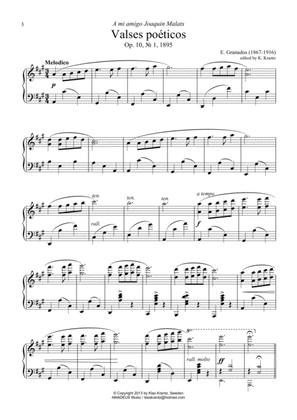 Valses poeticos Op. 10, No. 1 for piano solo