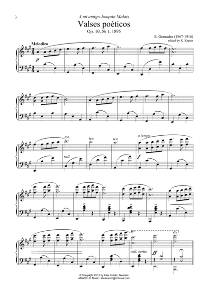 Valses poeticos Op. 10, No. 1 for piano solo image number null