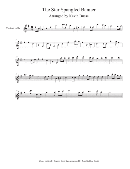 The Star Spangled Banner - Clarinet image number null