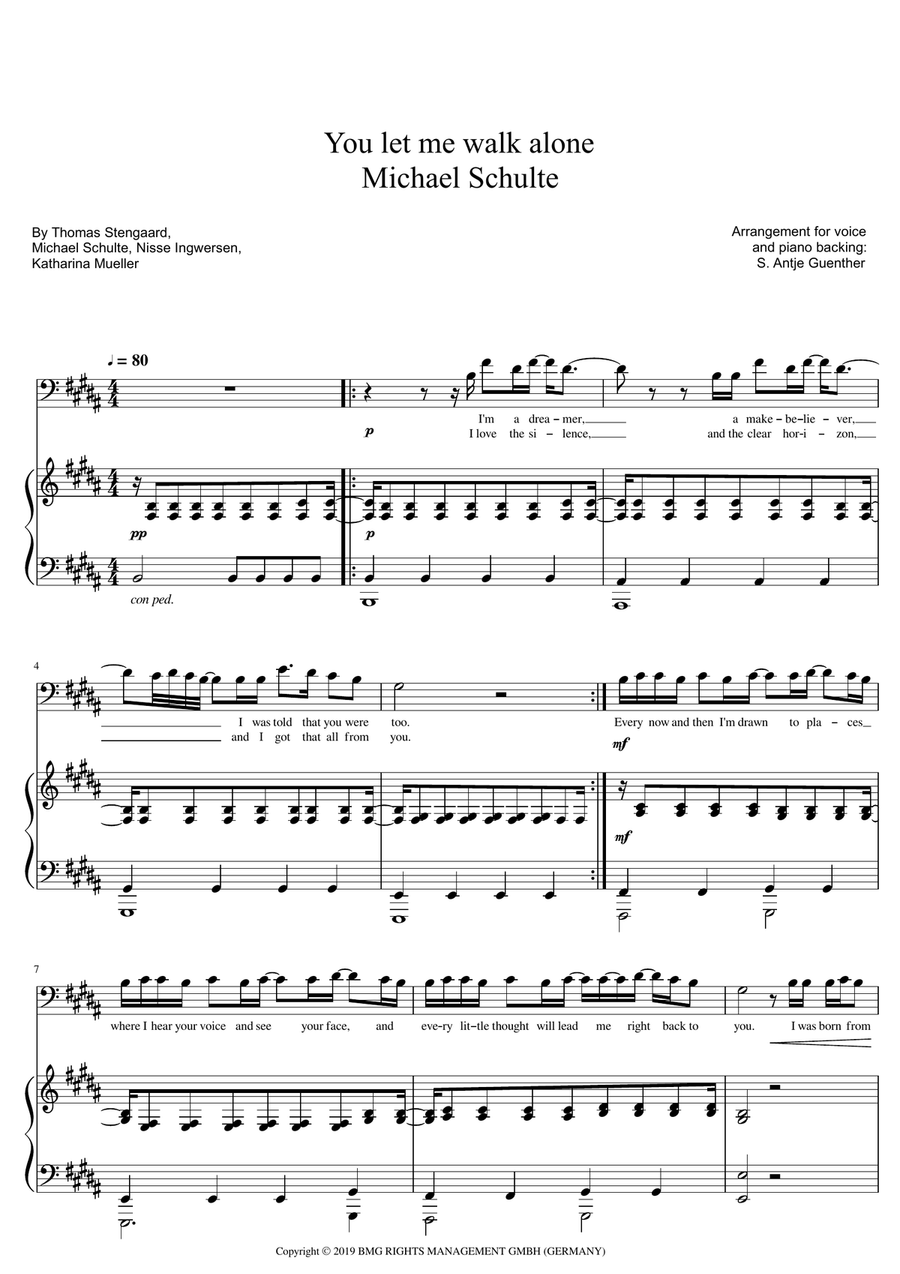 You Let Me Walk Alone Voice scores gallery preview page 1