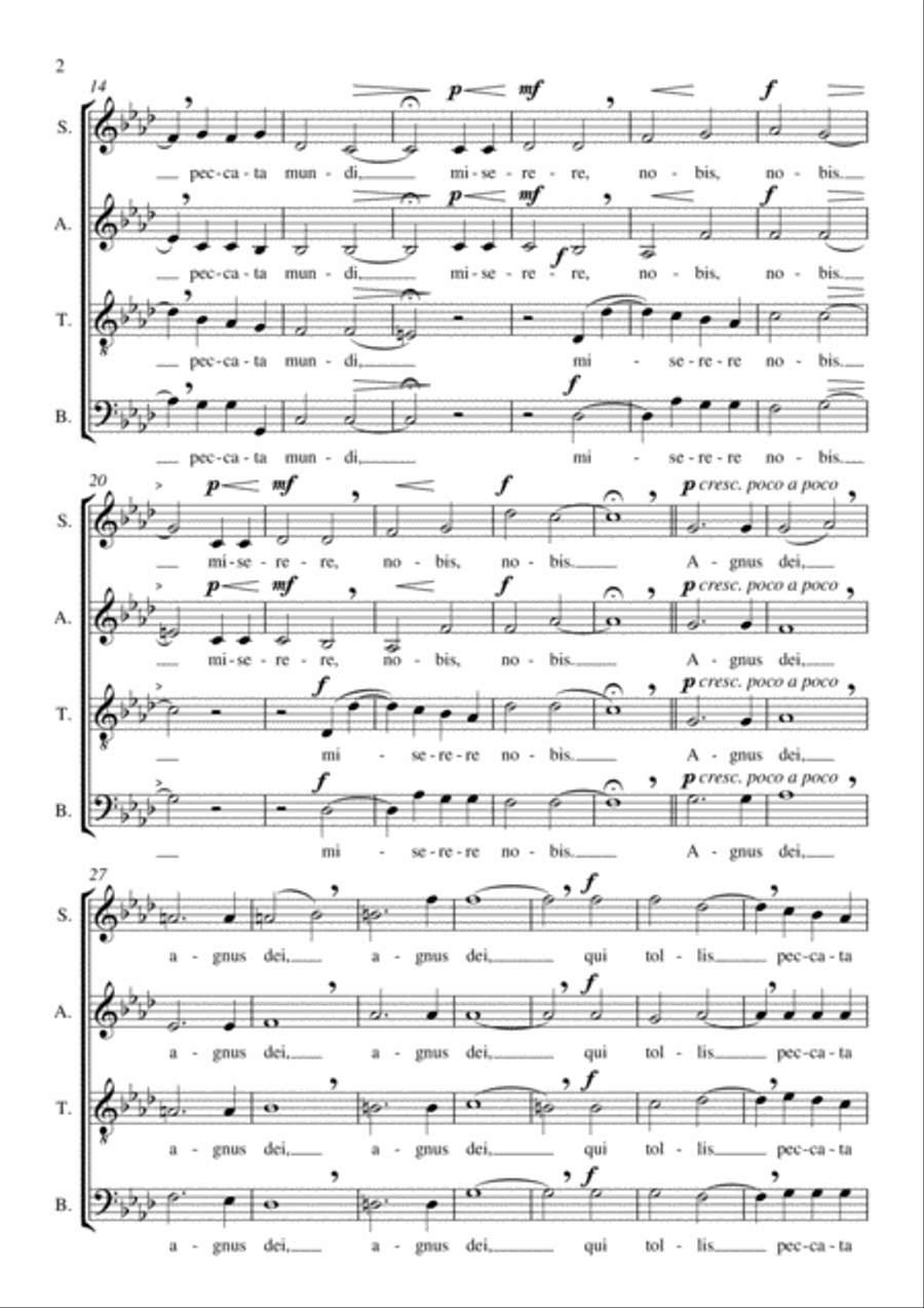Agnus Dei (choir SATB) Agnus Dei (choir SATB) 4-Part scores gallery preview page 2