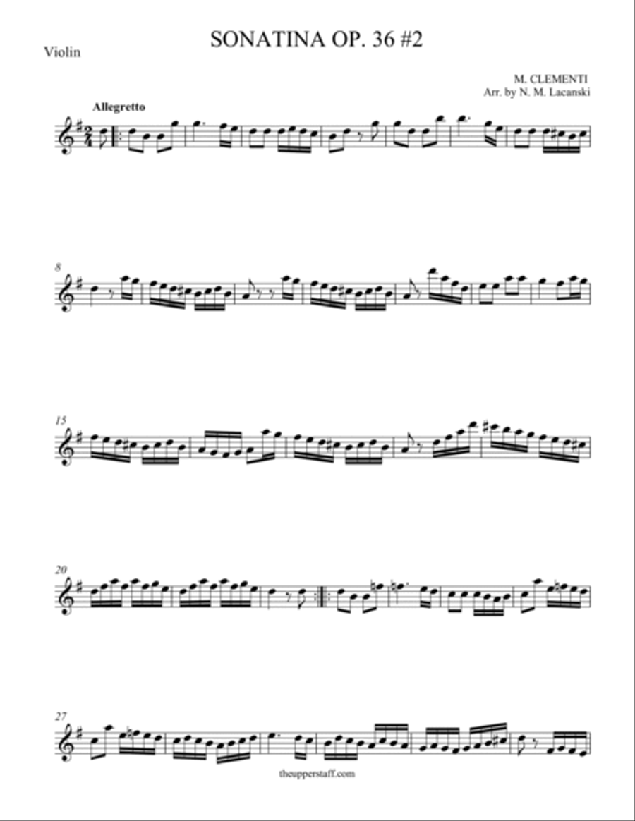 Sonatina Op. 36 #2 Violin Solo scores gallery preview page 4
