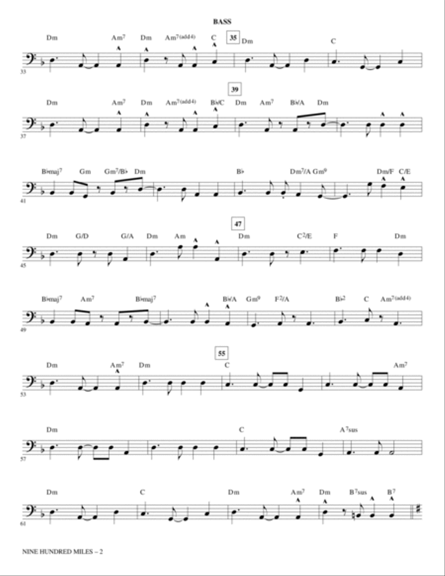Nine Hundred Miles - Bass Choir scores gallery preview page 2