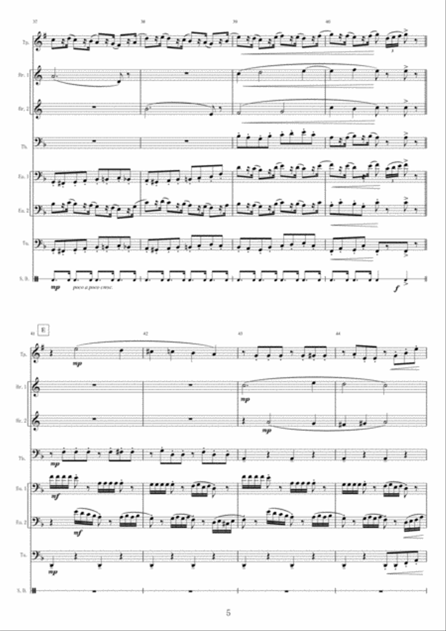 <Brass Septet and Snare Drum> March from The Nutcracker Large Ensemble scores gallery preview page 5