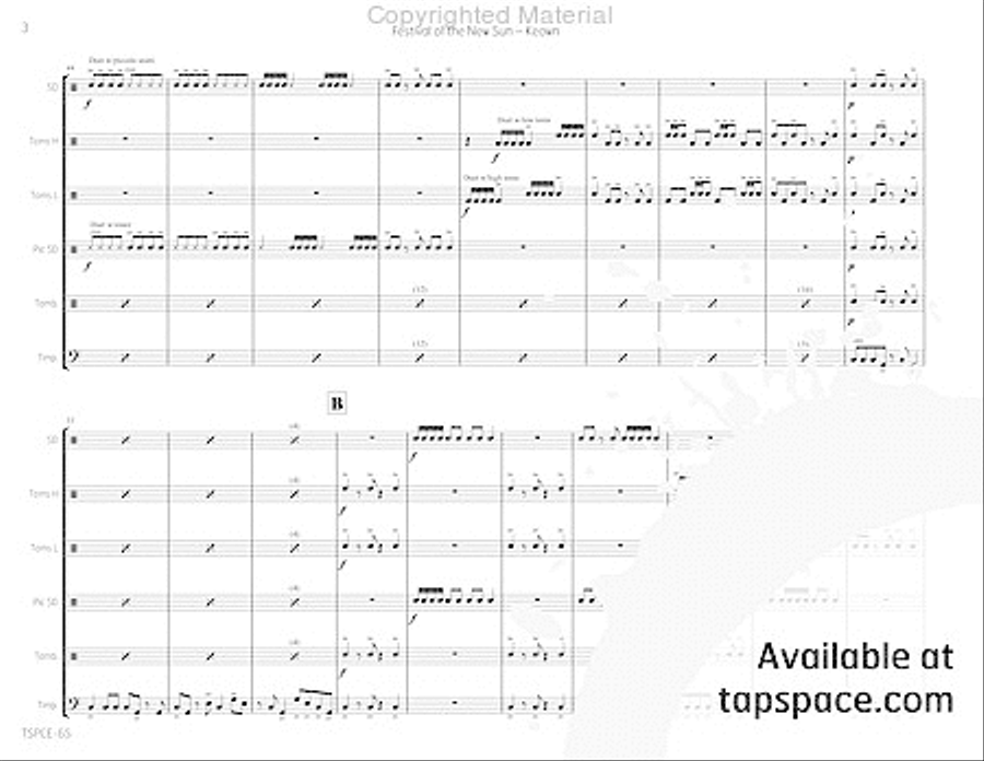 Festival of the New Sun Percussion Ensemble scores gallery preview page 7