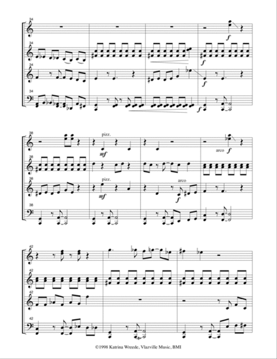 Breakfast Boogie String Quartet scores gallery preview page 5