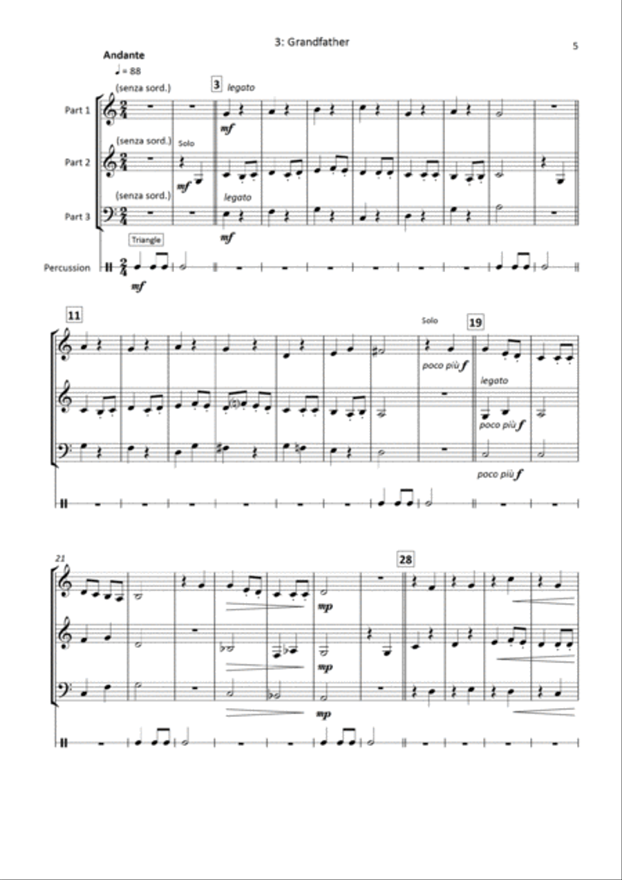 3 Clocks for 3 Brass Brass Ensemble scores gallery preview page 5