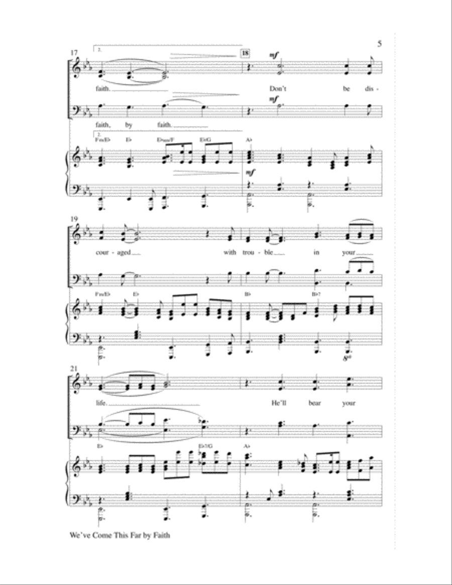 We've Come This Far By Faith Choir scores gallery preview page 5