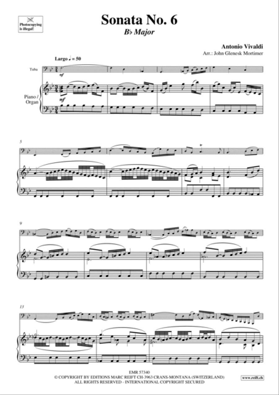 Sonata No. 6 Tuba scores gallery preview page 4