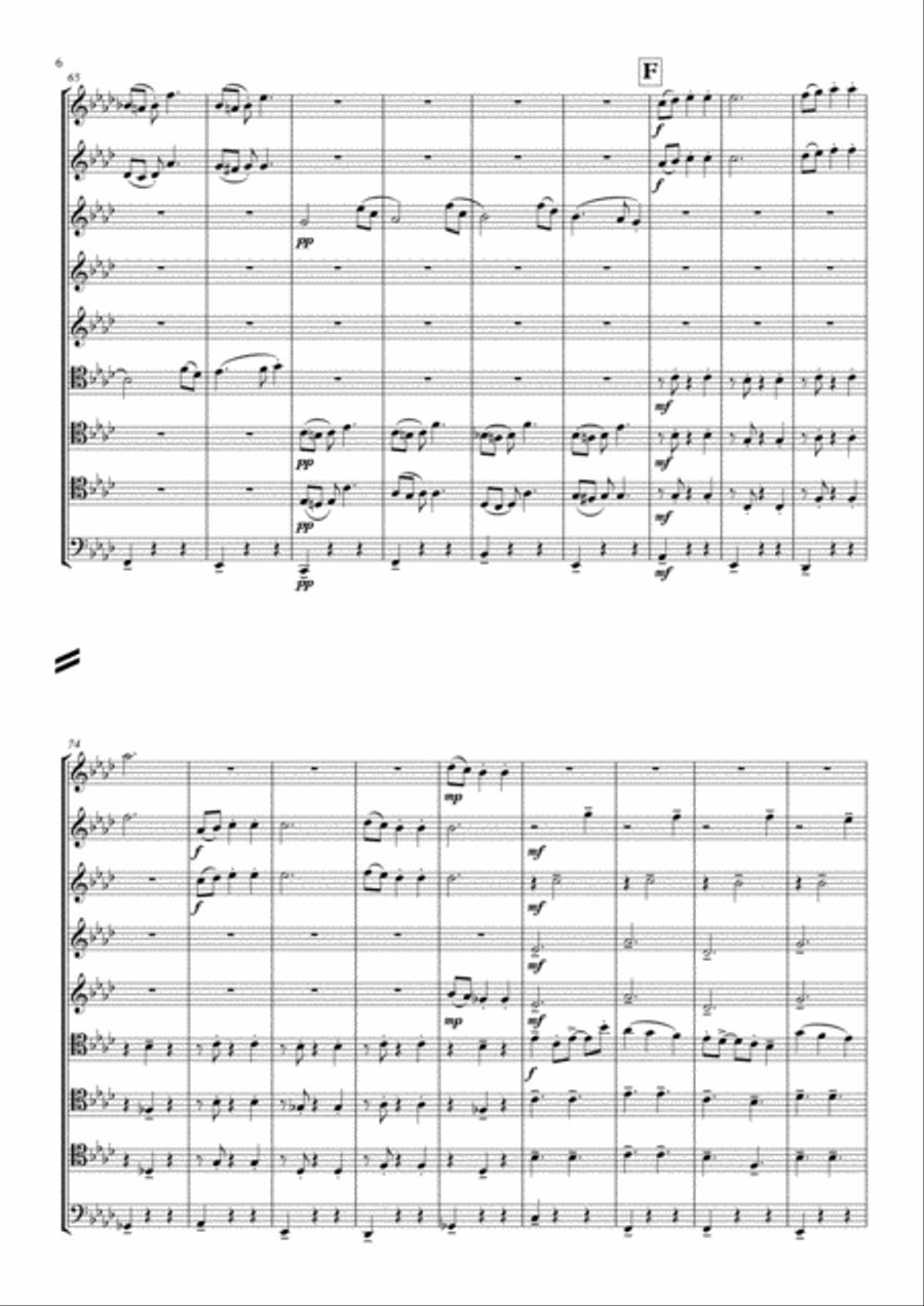 Santa Claus Is Comin' To Town Brass Ensemble scores gallery preview page 6