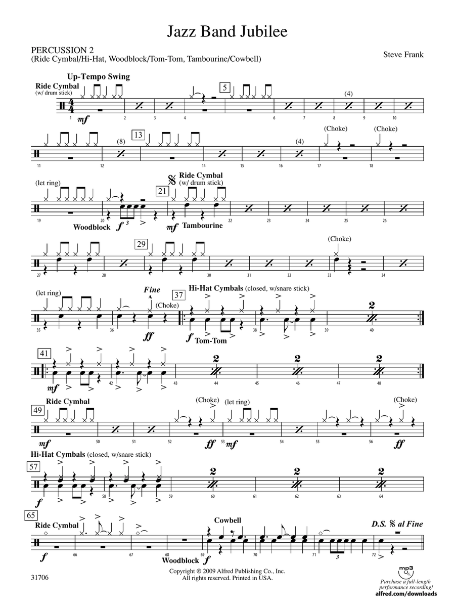 Jazz Band Jubilee: 2nd Percussion