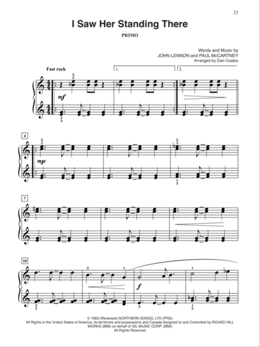 Dan Coates Popular Piano Library -- Duets of Classic Rock Small Ensemble scores gallery preview page 5