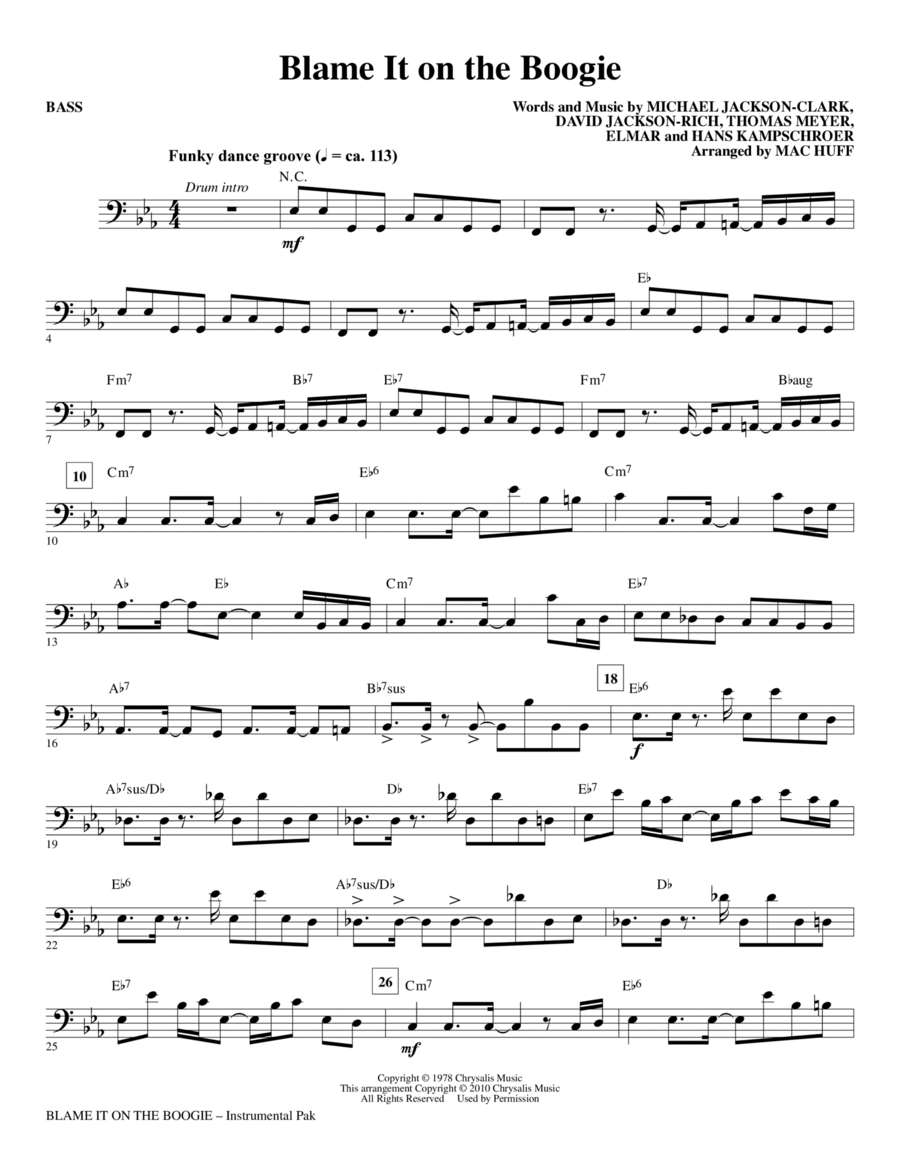 Blame It On The Boogie - Bass Choir scores gallery preview page 1