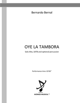 Book cover for Oye La Tambora - Solo Alto, SATB and optional percussion