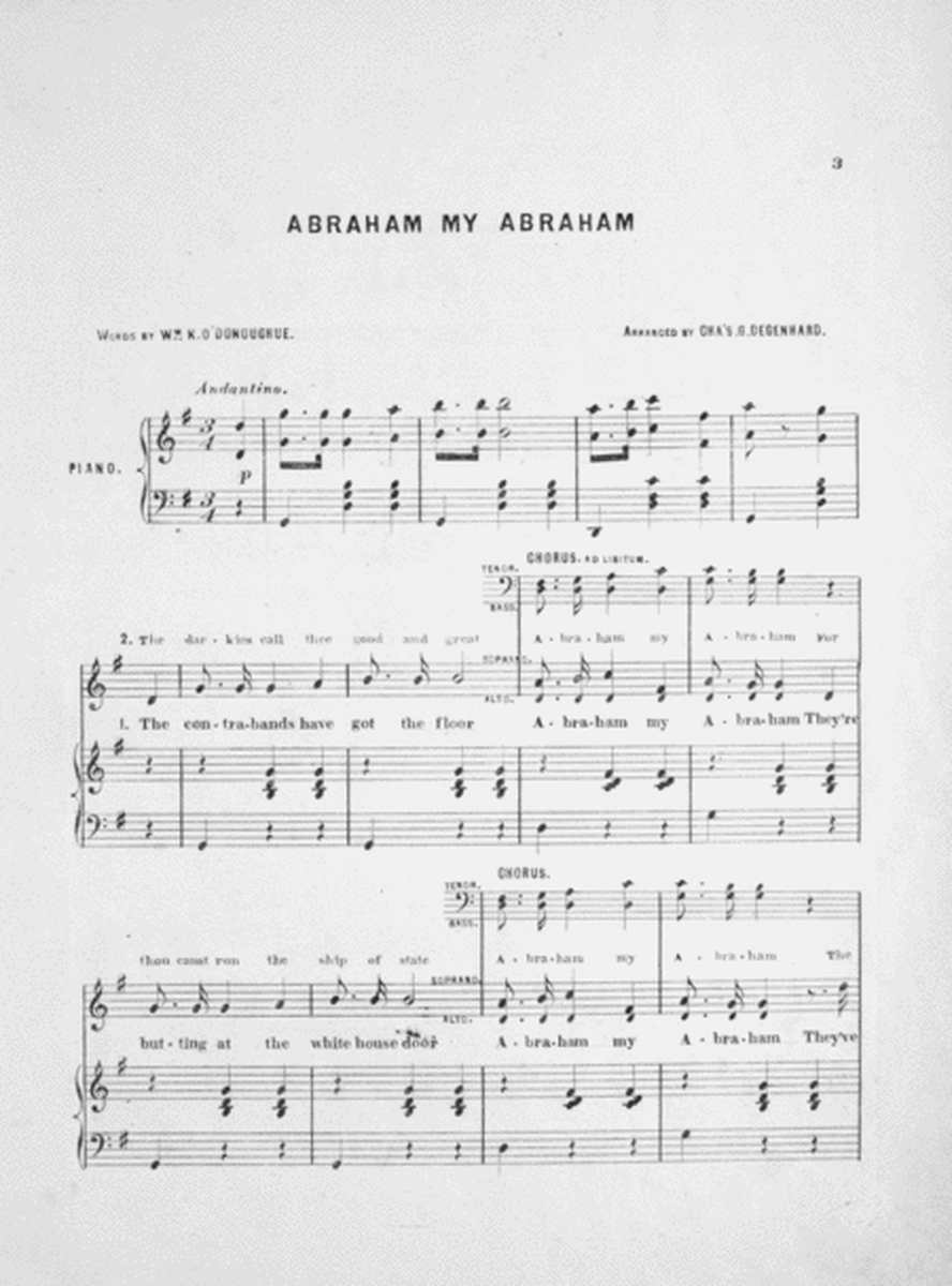 Abraham My Abraham. Song and Chorus