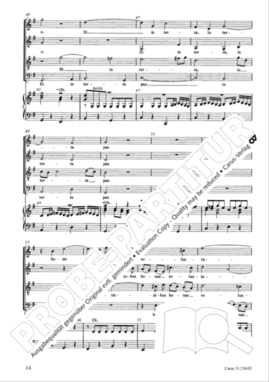 Mass in G Major 4-Part scores gallery preview page 15