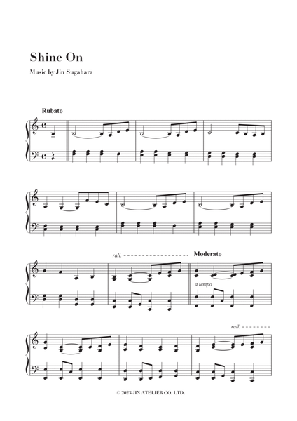 Hopeful Piano Solo Sheet Music "Shine On" image number null
