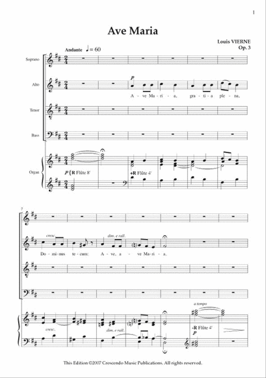 Ave Maria, Op. 3 4-Part scores gallery preview page 2