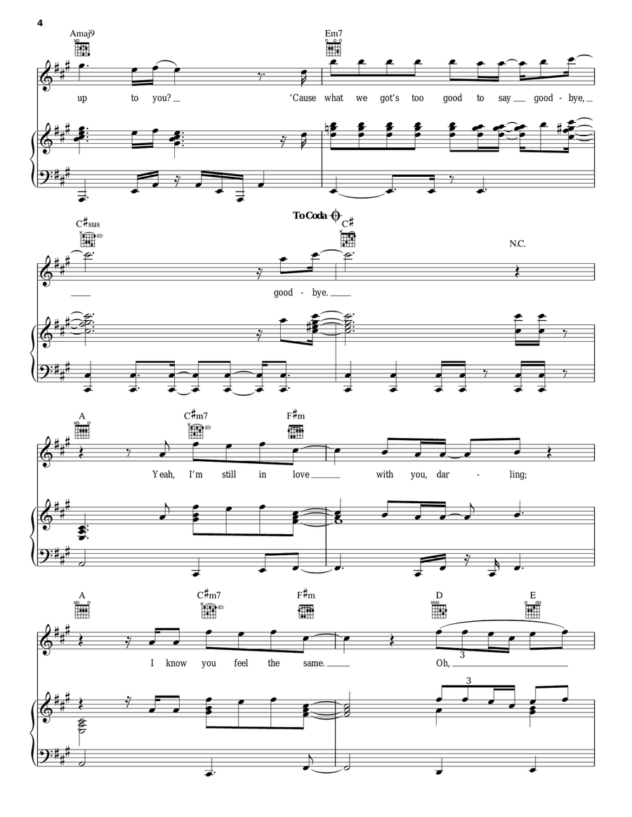 Too Good To Say Goodbye Piano, Vocal, Guitar scores gallery preview page 4
